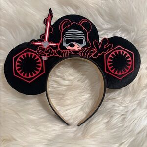 Black and Red Character Mickey/Kylo Ren Headband Ears